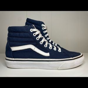 Vans Sk8-Hi Sneakers High Tops Skate Shoes Blue/White Women’s Size 9 Men’s 7.5